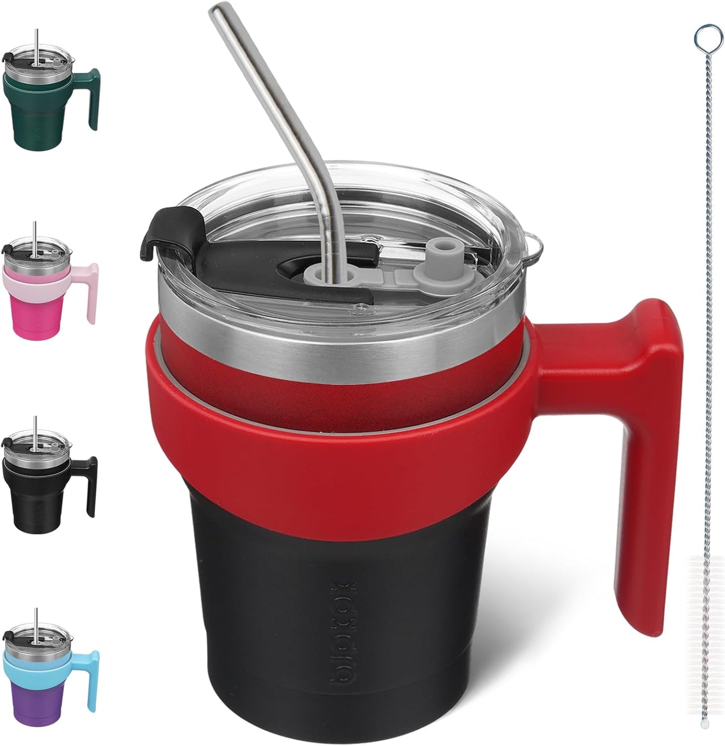 BJPKPK Tumbler With Handle And Straw Lid 40 oz Stainless Steel Insulated Coffee Tumbler Cups For Home, Office or Car,Turquoise