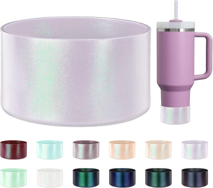 Glossy Gradient Silicone Boot, Compatible with Stanley H2.0 20-40oz & IceFlow 20-30oz, Chameleon Metallic Shimmer Cup Sleeve Protector for Hydroflask and Bottle Bottom with 2.8-3in
