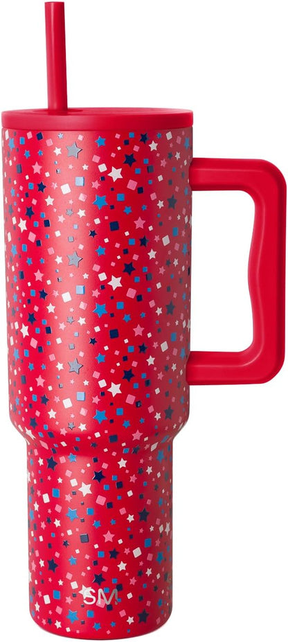 Simple Modern 40 oz Trek Tumbler with Handle and Straw Lid | Cup Holder Friendly Insulated Stainless Steel Travel Mug | Sea Glass Sage - Colors C