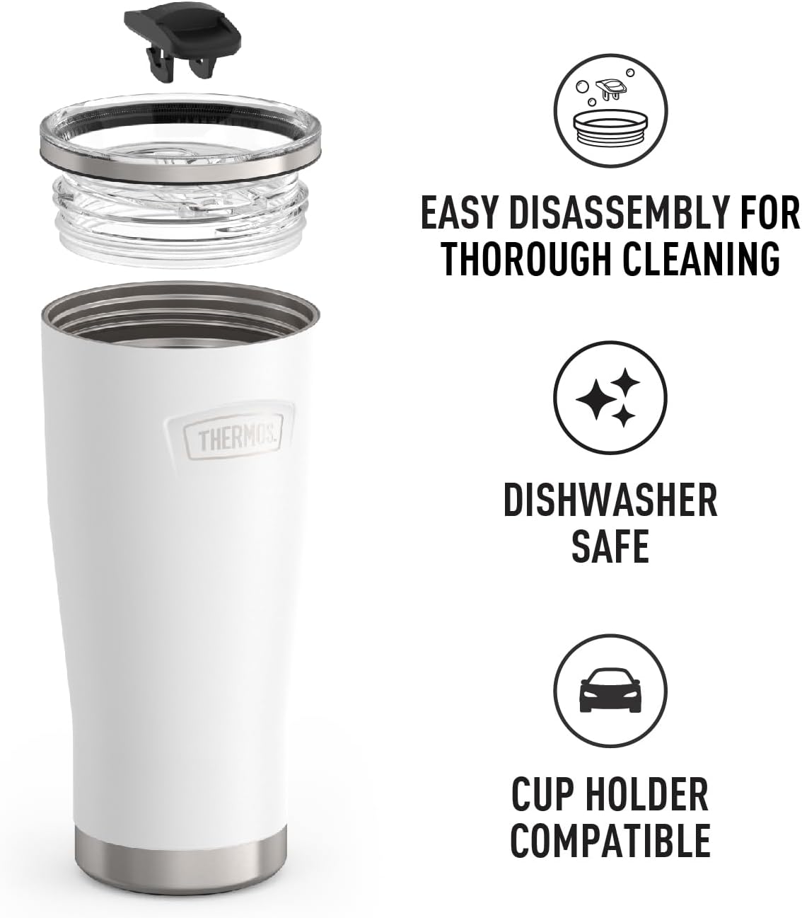 THERMOS ICON SERIES, Stainless Steel Tumbler with Slide Lock, 18 Ounce, Mystic Navy