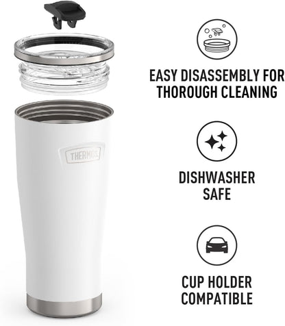 THERMOS ICON SERIES, Stainless Steel Tumbler with Slide Lock, 18 Ounce, Mystic Navy