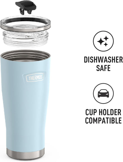 THERMOS ICON SERIES, Stainless Steel Tumbler with Slide Lock, 18 Ounce, Mystic Navy