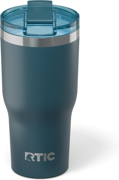 RTIC 20oz Essential Tumbler with Lid, Ceramic Lined, Insulated, Stainless Steel, Metal, Double Wall Vacuum-Insulation, Travel Cup for Iced Coffee, Tea, Hot and Cold Drink, Graphite