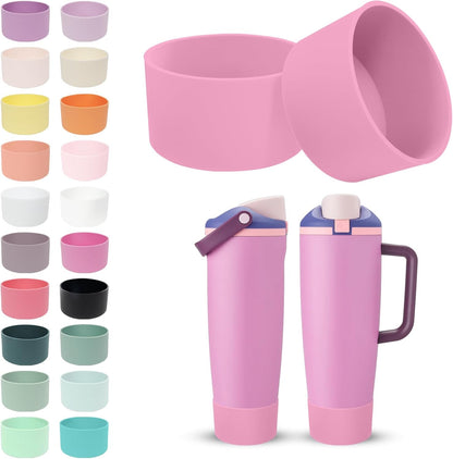 2PCS Silicone Boots for Owala 30oz & 40oz FreeSip Sway Bottles & Tumblers – Non-Slip, Scratch-Resistant, Stability Enhancer for Owala Accessories (Eucalyptus Green) - Colors A