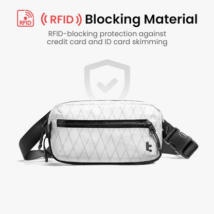 tomtoc 3.5L Sling Bag with RFID Blocking, Crossbody Bag Chest Shoulder Pack for Men and Women, Water-resistant Lightweight Casual Waist Fanny Pack for Travel/Daily Use