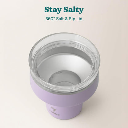 REDUCE Saltini 16 oz Cocktail Tumbler - Insulated Margarita Tumbler with Lid - Keeps Drinks Cold for 10 Hours - 360 Sippable Martini Glass Alternative - Shatterproof, Perfect for Parties - Cloud Blue