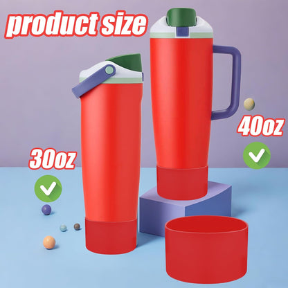 Mity rain 2PCS Protective Silicone Boots for Owala 30oz & 40oz FreeSip Sway Bottles & Tumblers - Accessories for owala, Enhances Stability & Prevents Scratches(Black Cherry)