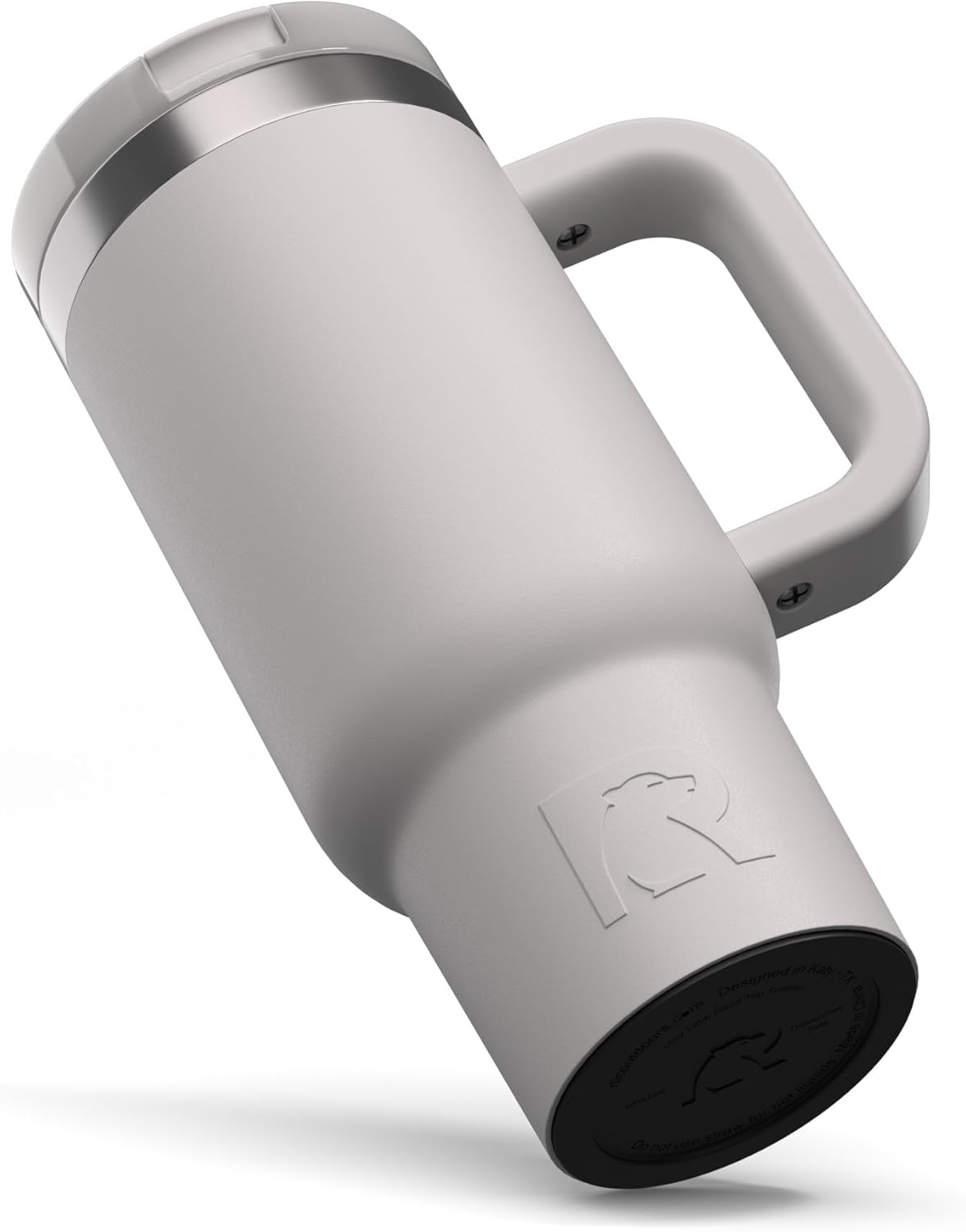 RTIC Little Road Trip Tumbler 16oz for Kids with Straw Lid and Handle, Ceramic Lined, Insulated Stainless Steel Travel Water Mug Cup, Leak-Proof, RTIC Ice Glitter