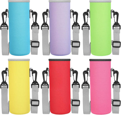 6 Pcs Neoprene Water Bottle Holder with Adjustable Strap, Stylish