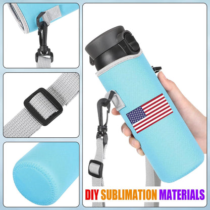 6 Pcs Neoprene Water Bottle Holder with Adjustable Strap, Stylish