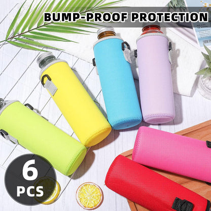 6 Pcs Neoprene Water Bottle Holder with Adjustable Strap, Stylish
