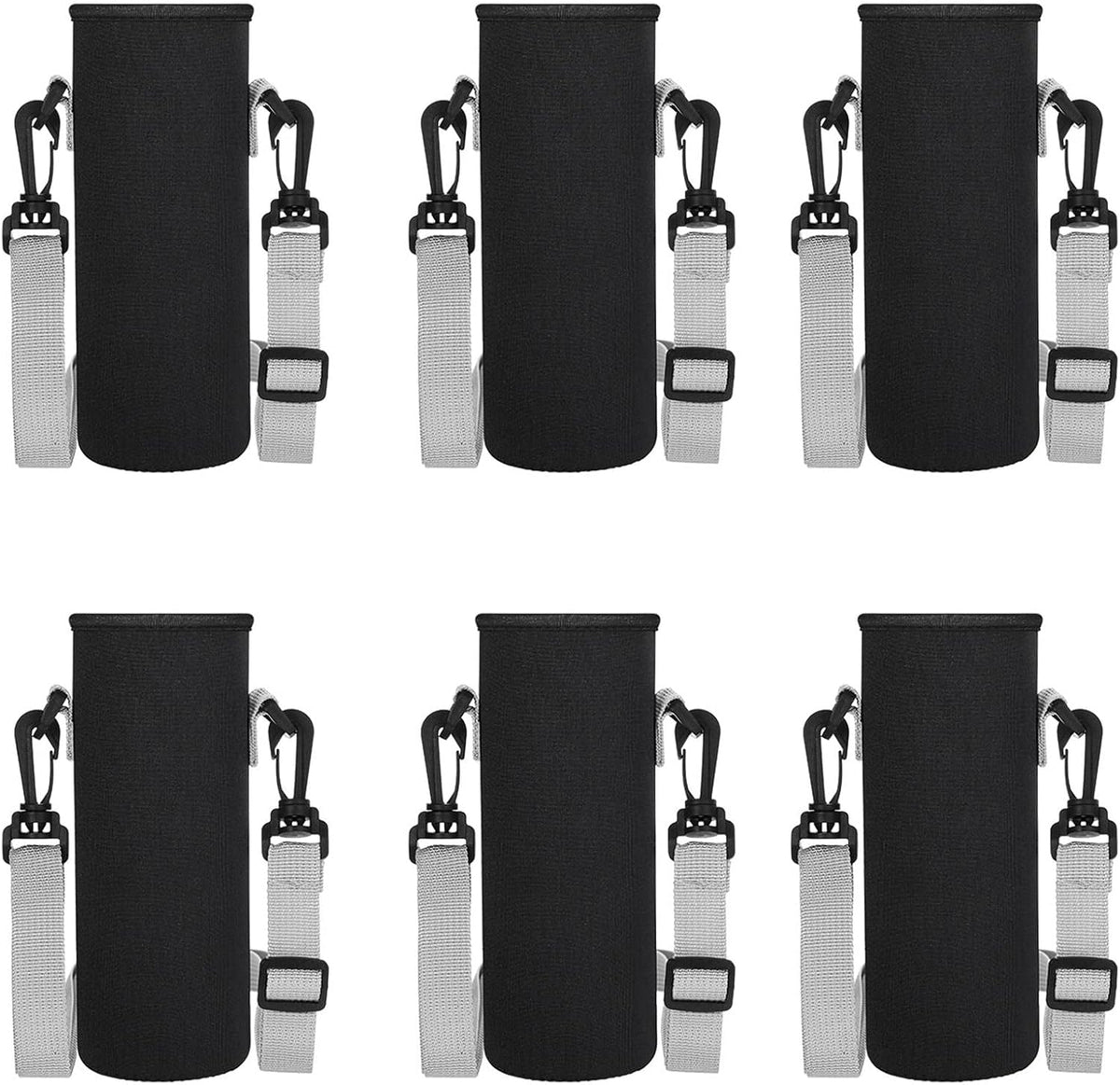 6 Pcs Neoprene Water Bottle Holder with Adjustable Strap, Stylish