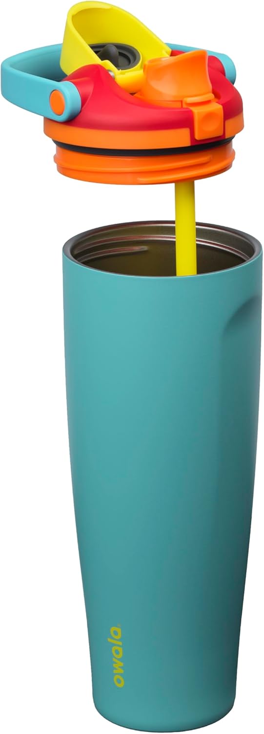 Owala FreeSip Sway Insulated Stainless Steel Water Bottle with Two-Way Spout, Built-In Straw and Bucket Handle, Made for Travel, School, and Sports, 30oz, BPA Free, Leak Proof, Daybreak