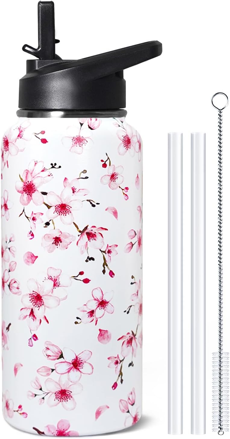 32 oz Pickleball Insulated Water Bottle with Straw - Pickleball Gym Hiking Sports Coffee Mug | Perfect Pickleball Gifts for Women, Pickleball Decor Accessories