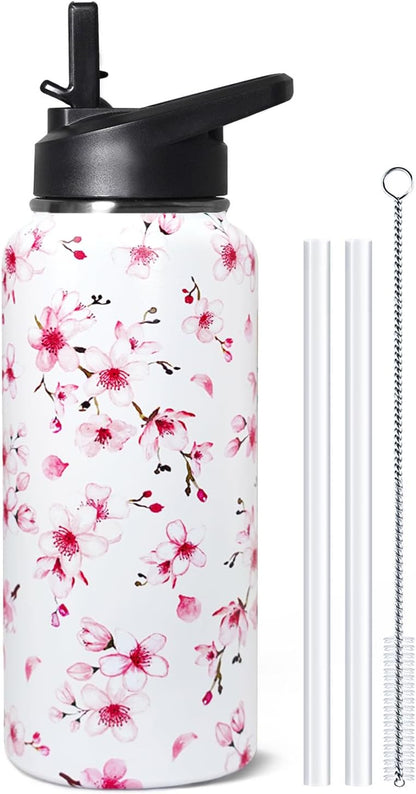 32 oz Pickleball Insulated Water Bottle with Straw - Pickleball Gym Hiking Sports Coffee Mug | Perfect Pickleball Gifts for Women, Pickleball Decor Accessories