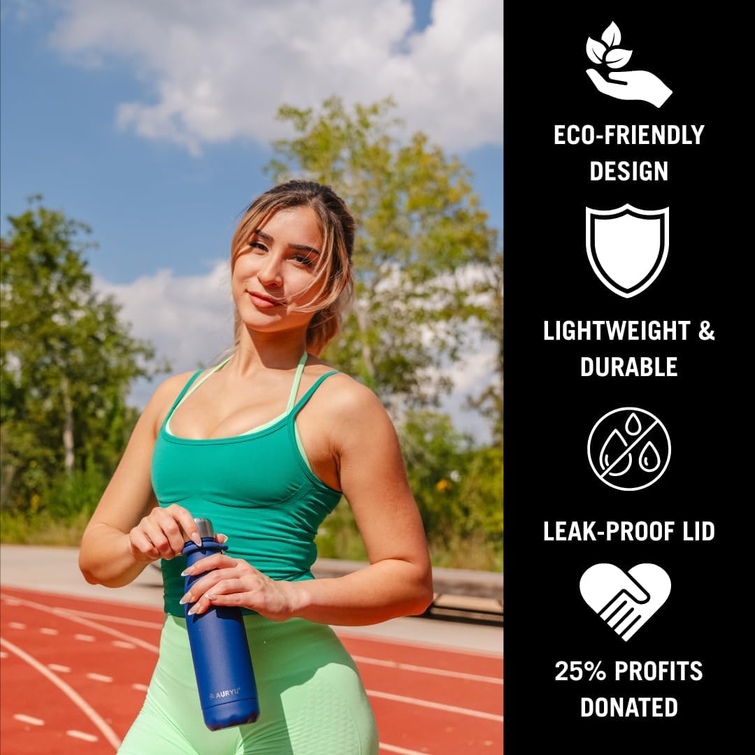 Best in Class Triple-Walled Insulated Stainless Steel Water Bottle, Keeps your Drinks Cold for up to 24 Hours and Hot for up to 12 Hours, Leak Proof, Make a Difference in the World, Black, 17oz