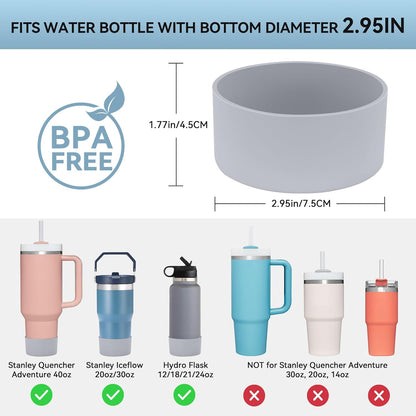PICcircuit 2PCS for Stanley Boot, Silicone Bottom for Quencher Adventure 40oz 30oz IceFlow 20oz 30oz Bottle&for Hydroflask Tumbler 12-24oz for Stanley Cup Accessories Avoid Scratches&Noise