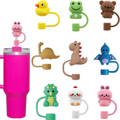 LDKEDKF 11Pcs Straw Cover for Stanley Cup, Silicone Straw Topper for Stanley Cup 30&40oz with Tumblers, 10mm 0.4in Lid Accessories (Reusable)