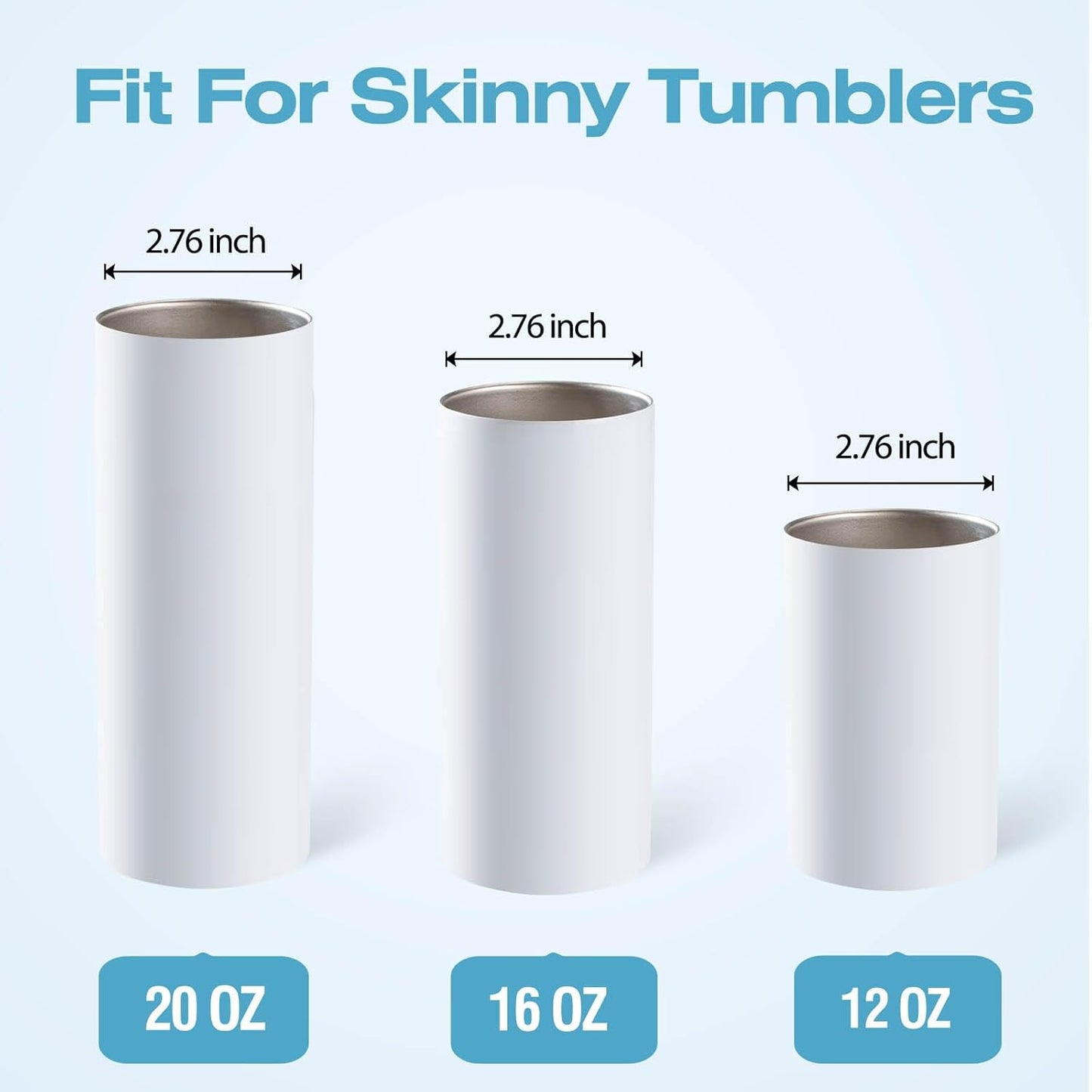 4 Pcs Replacement Lids for 20 oz Flat Bottomed Straight Body Tumblers with Inner Mouth about 2.76inch, Replacement Skinny Cup Lids for Water, Coffee or Tea on Travel, Work Hour and Daily Life