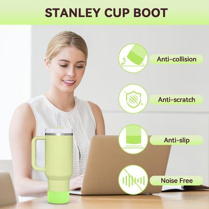 PICcircuit 2PCS for Stanley Boot, Silicone Bottom for Quencher Adventure 40oz 30oz IceFlow 20oz 30oz Bottle&for Hydroflask Tumbler 12-24oz for Stanley Cup Accessories Avoid Scratches&Noise