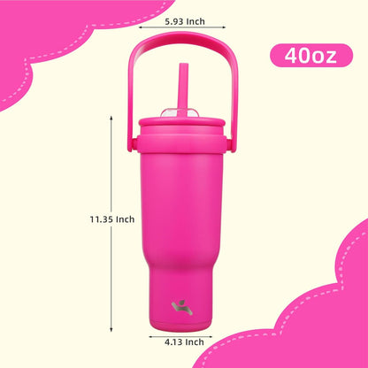 Konokyo 30 oz Tumbler with Side Handle, Insulated Water Bottle with Straw and 2 in 1 Lid, Stainless Steel Cup Travel Coffee Mug for Sports Office Gym,Purple