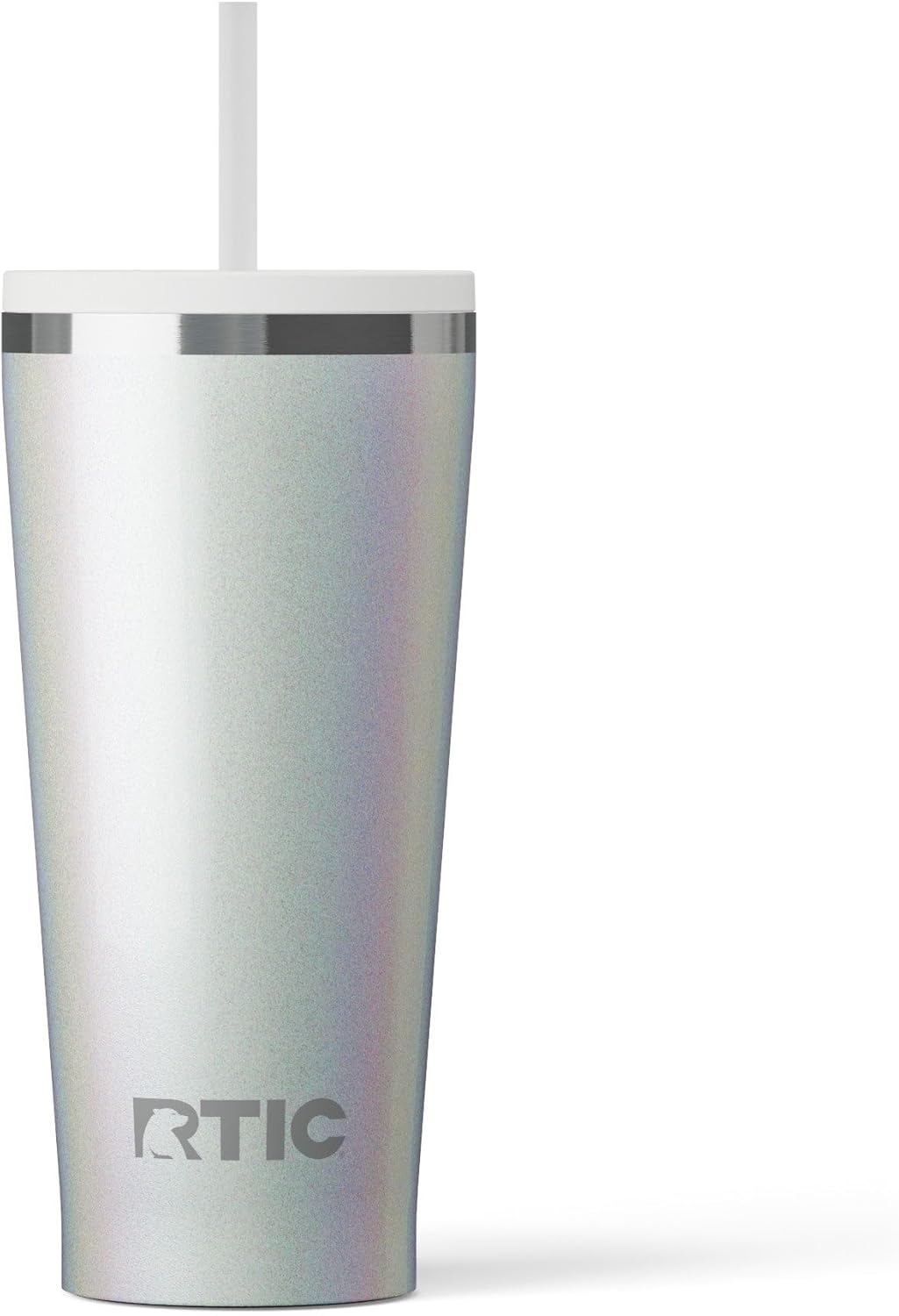 RTIC 20oz Everyday Tumbler Insulated Stainless Steel Portable Travel Coffee Cup with Straw, Ceramic Lining, Spill-Resistant Lid, BPA-Free, Hot and Cold Drink, Beach