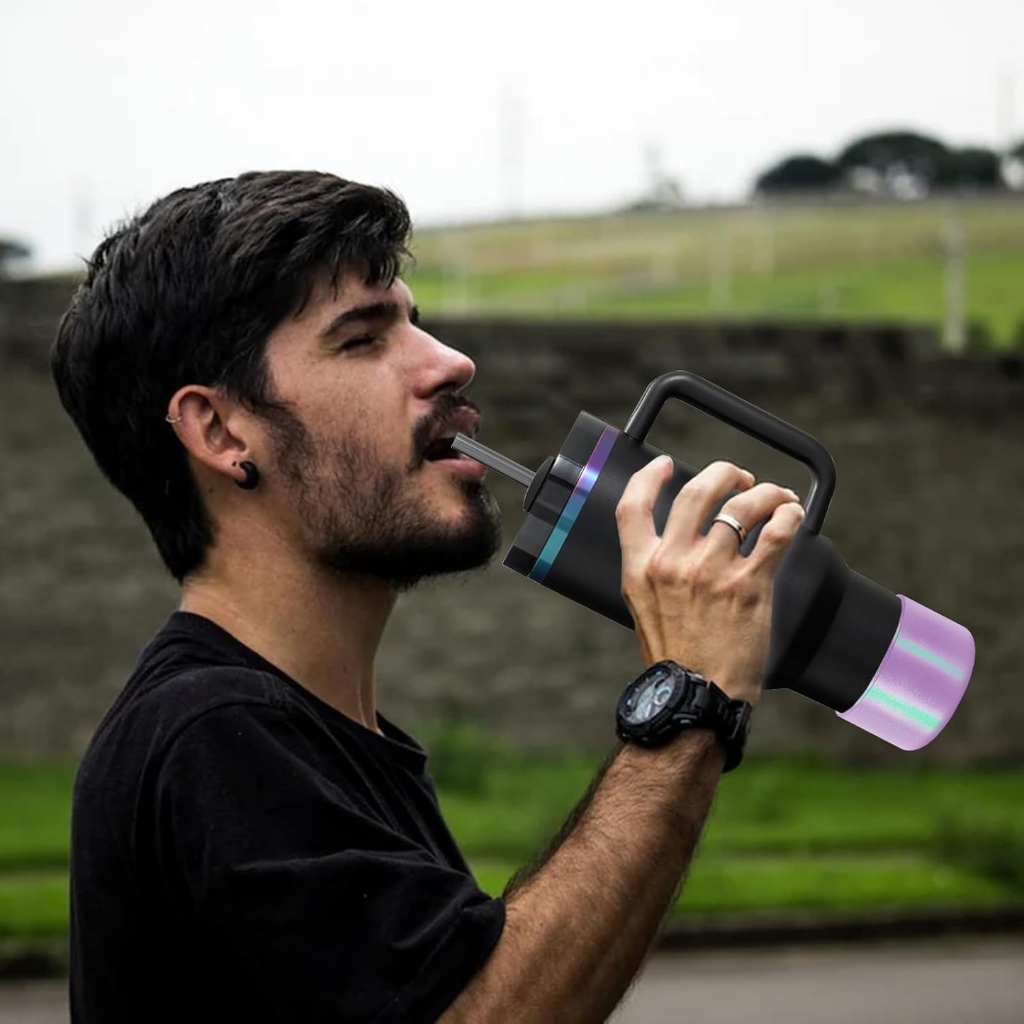Chameleon Silicone Water Bottle Boot, Compatible with Stanley & Hydro Flask Tumbler 2.8-2.95in Bottom Anti-Slip Protector Rubber Sleeve