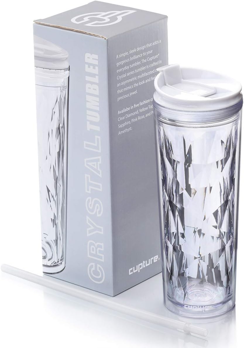 Cupture Crystal Click & Seal Shake Tumbler Cup for Hot or Cold Drinks - 22 oz (Black Diamond)