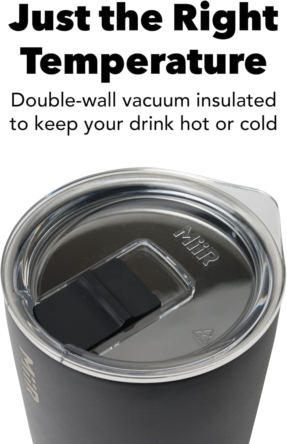 MiiR Tumbler, 12oz Insulated Stainless Steel with Press Fit Slide Lid – Splash Proof Design, Holds Hot & Cold Beverages, Stylish & Functional Cup Holder Compatible