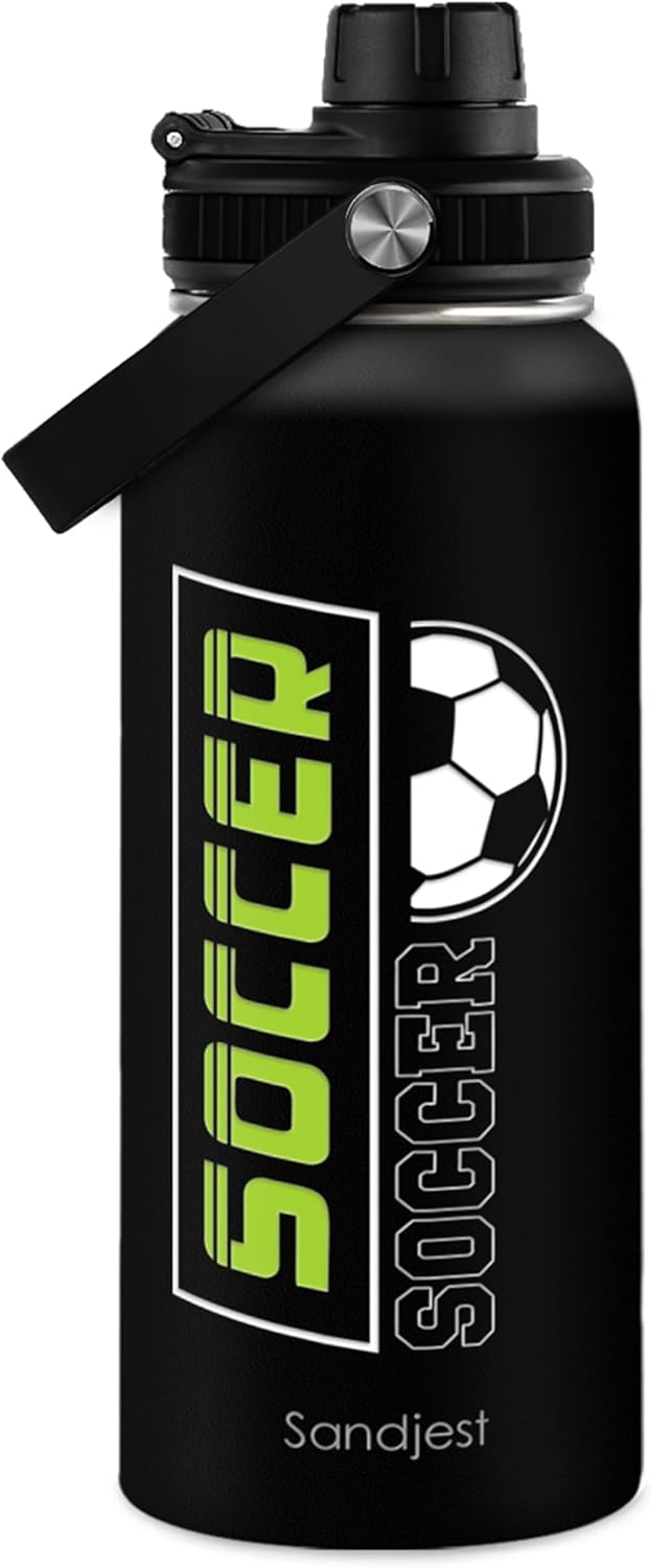 SANDJEST Gym Insulated Engraved Stainless Steel Water Bottle 32oz, Vacuum Chug Lid Travel Tumbler For Men Friends Dad Gymer Trainer, Gym Mode on, Birthday Christmas Father's Day