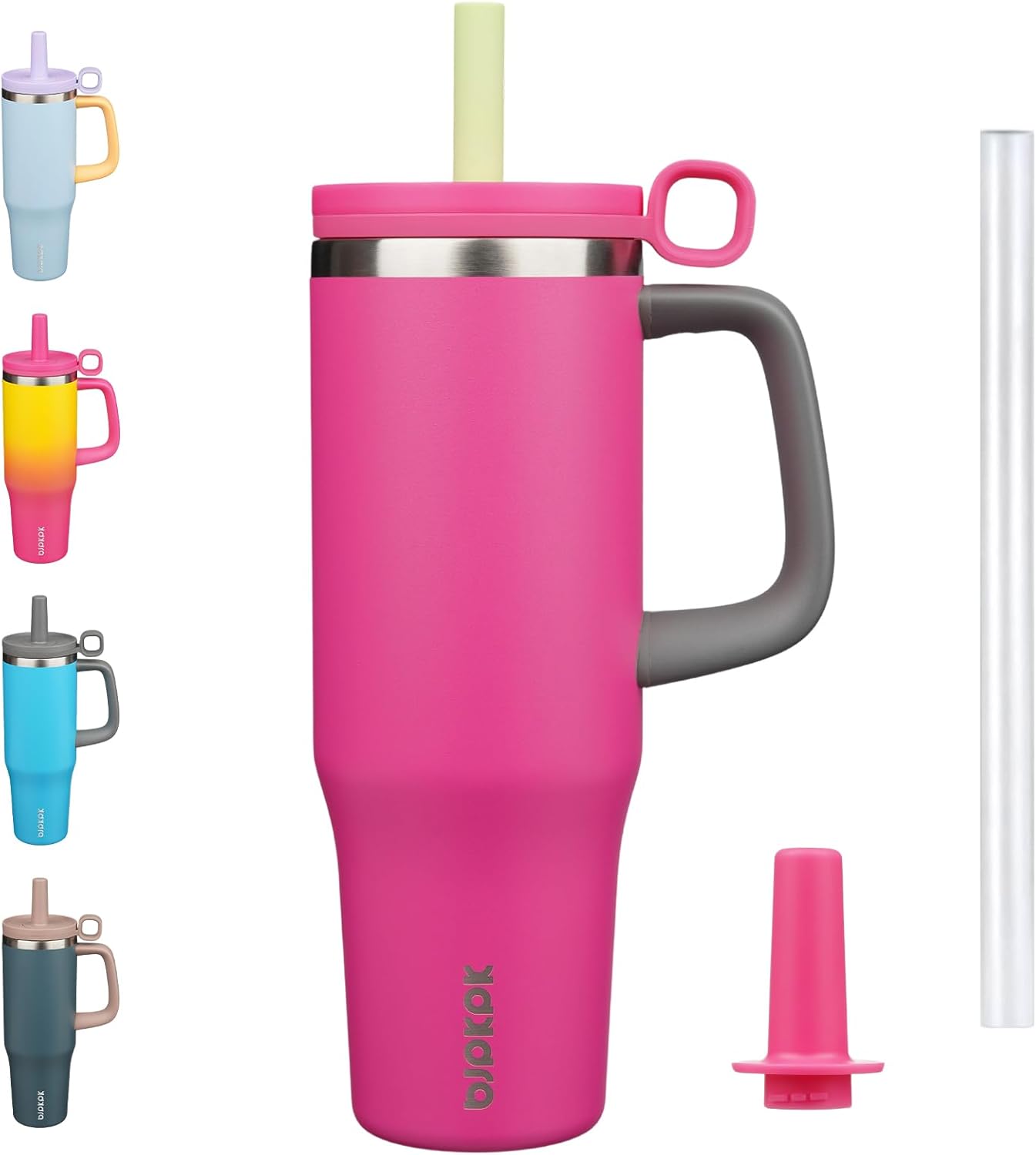 BJPKPK 50oz Insulated Tumbler with Handle Stainless Steel Travel Coffee Mug with Lid Reusable Large Water Bottle with Straw,Sky