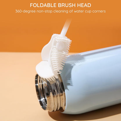 4PCS 360° Flexible Silicone Bottle Brush with Long Handle Soft Bristle Baby Bottle Brush Cleaner for Narrow Neck Water Bottles Straws Jars Deep Cleaning Brush Set 2025 New Bottle Cleaning Brush