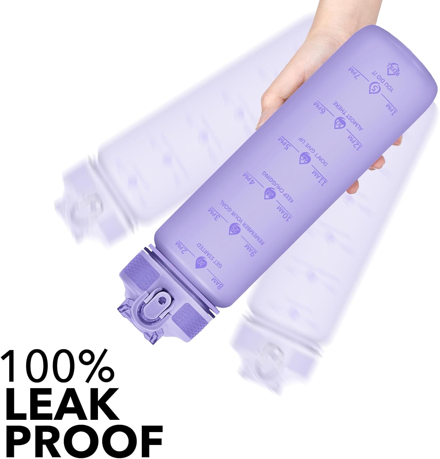 Hyeta 32oz Water Bottles with Straw - Stay Motivated and Hydrated with Convenient Times to Drink Markings, Durable, Leak-proof