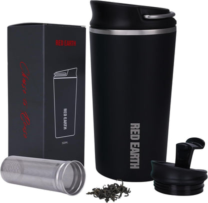 GiNT 17oz Travel Tea Mug with Infuser, 2 Lids. Vacuum Insulated 316 Stainless Steel Coffee Mug. Dishwasher Safe Tea Cup with Strainer for Hot & Cold Brew Coffee. Mothers Day Gifts for Mom (White)