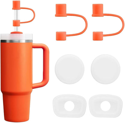 MOLOSLEEVE 21 Colors Straw Toppers Include A Set of Leak-proof Plugs, for Stanley Straw Covers Cap for Stanley Cup 2.0 30oz, 40oz, Silicone, Dust-Proof （Clear）