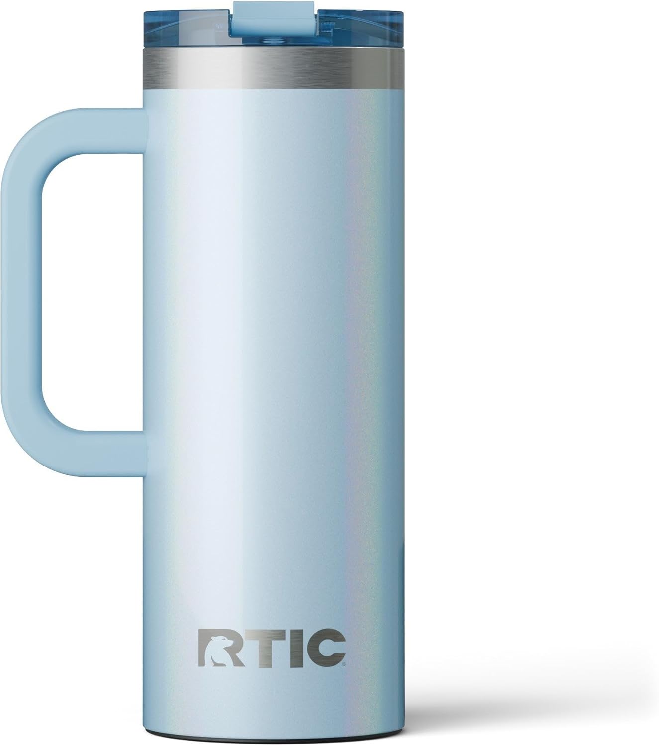 RTIC 20oz Road Trip Travel Mug with Lid and Handle, Ceramic Lined, Insulated, Stainless Steel, Metal, Double Wall Vacuum-Insulation, Portable Coffee, Tea Cup for Hot and Cold Drink, Black