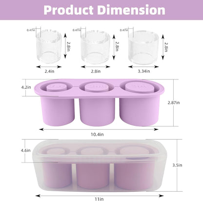 Tcamp Ice Mold for 30-40 oz Tumbler Cup, Silicone Ice Cube Tray With Lid and Bin for Freezer, Ice Ring Ice Maker for Chilling Cocktails, Whiskey, Drinks, Coffee, Easy Fill and Release (Black)
