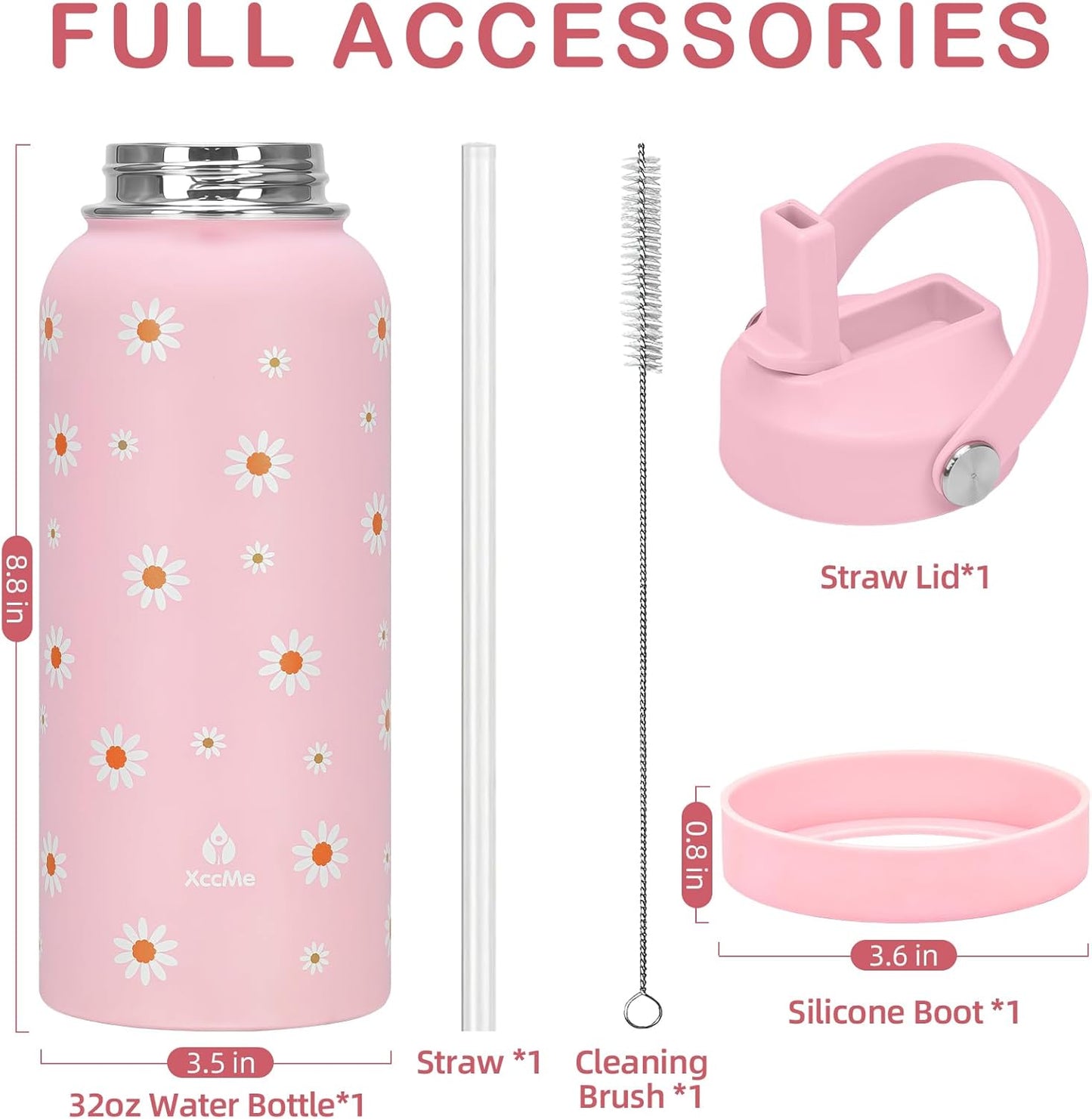 32oz Pickleball Insulated Water Bottle with Lid,Stainless Steel Water Bottl with Flip Straw and Handle,Gifts for Pickleball Players, Pickleball Lovers,Women Girls,Leak Proof Water Bottle