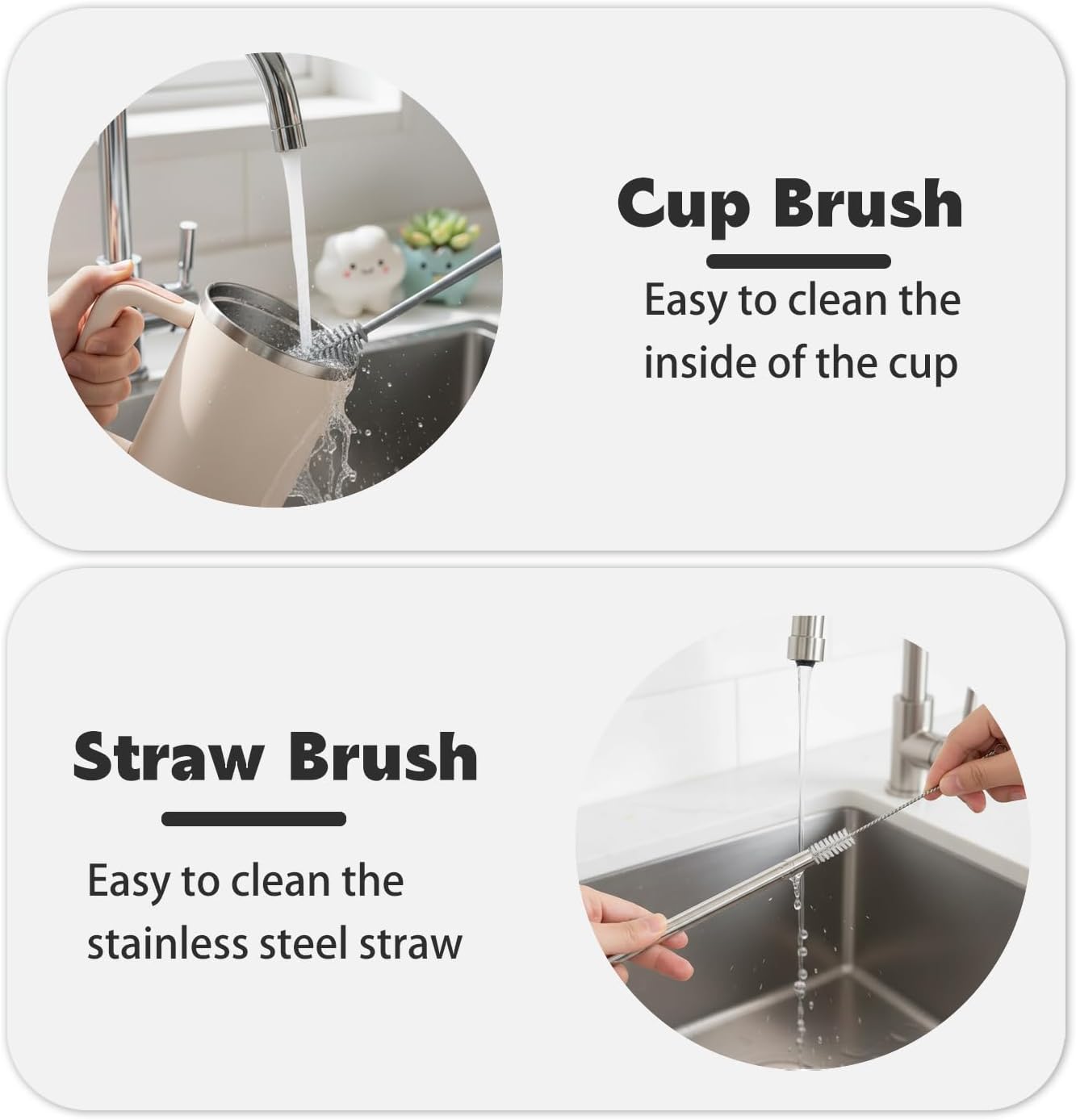 Replacement Straws for 40oz Stanley Tumblers,4 Pack Metal Straws Reusable Compatible with 40oz Cup,12" Extra Long Stainless Steel Straw with Silicone Tips,Cleaner Brush and Tumbler Brush