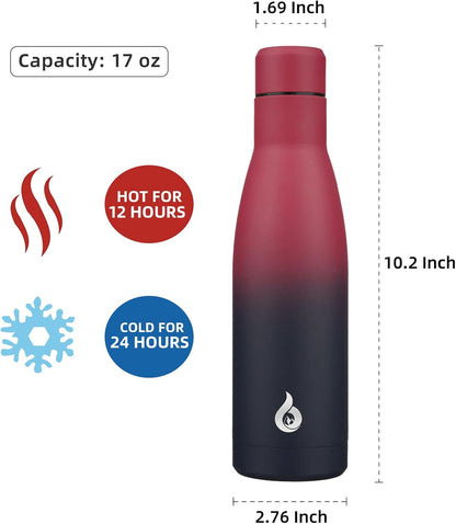 BJPKPK Insulated Water Bottle 12oz Small Stainless Steel Water Bottles Reusable Metal Thermal Keep Cold and Hot,Dreamy Purple - Colors B