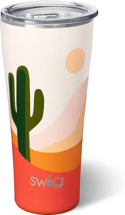 Swig Life 32oz Insulated Tumbler, Travel Coffee Tumbler with Lid, Cup Holder Friendly Travel Coffee Mug, Stainless Steel with Lid (Hayride)