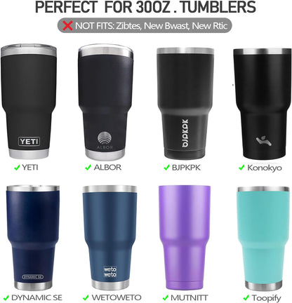 LUCEMILL 30 oz Tumbler Lid, Replacement Straw Lids for YETI Rambler 26 oz Cup 30 oz Tumbler, 35 oz Straw Mug, Spill Proof Covers