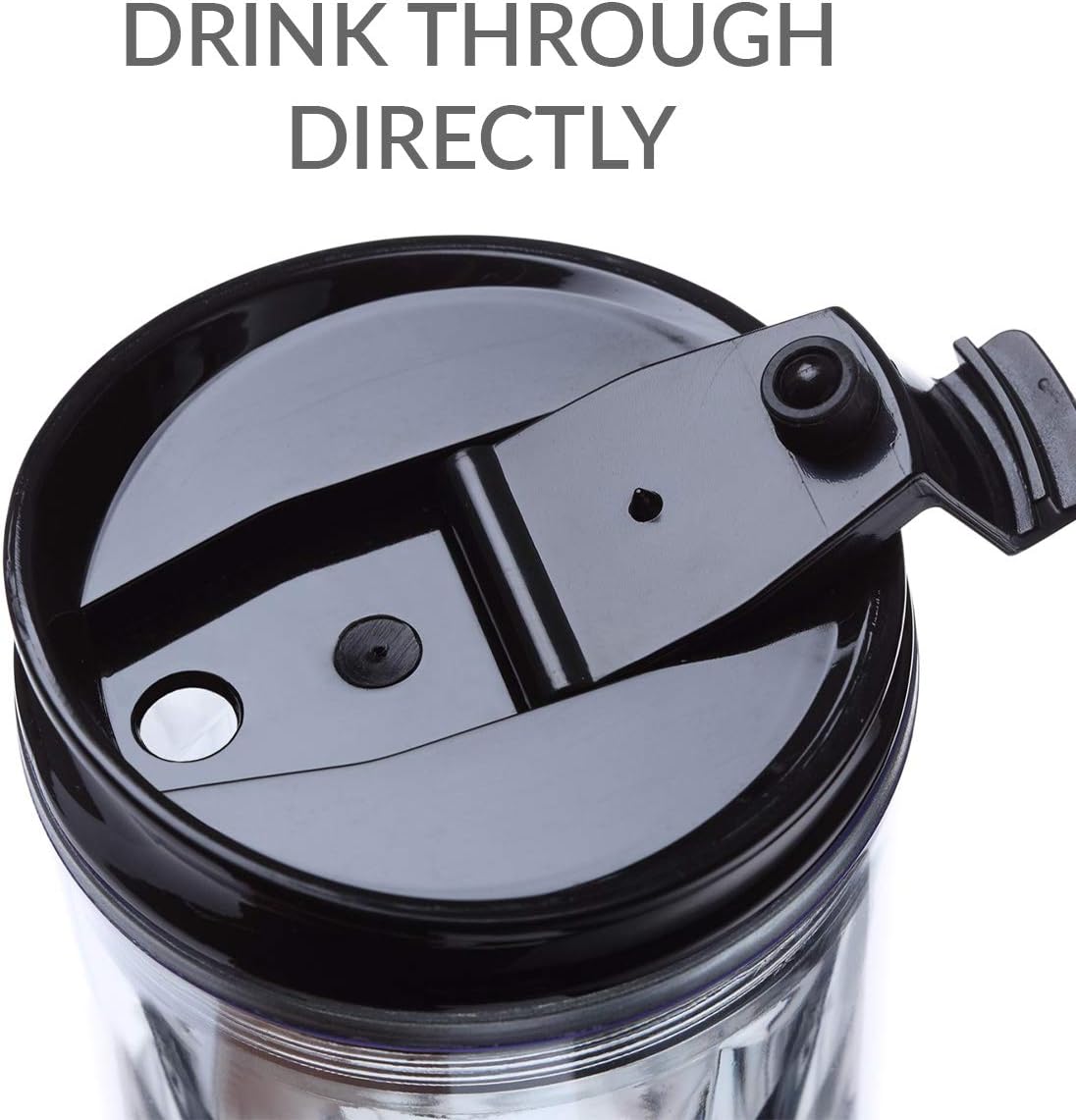 Cupture Crystal Click & Seal Shake Tumbler Cup for Hot or Cold Drinks - 22 oz (Black Diamond)
