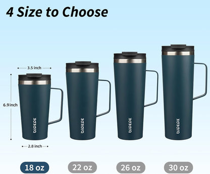 BJPKPK Insulated Tumbler with Handle, 18oz Insulated Tumblers with Lid and Straw, Stainless Steel Metal Water Bottles, Coffee Travel Mugs, Cups, Marshmallow