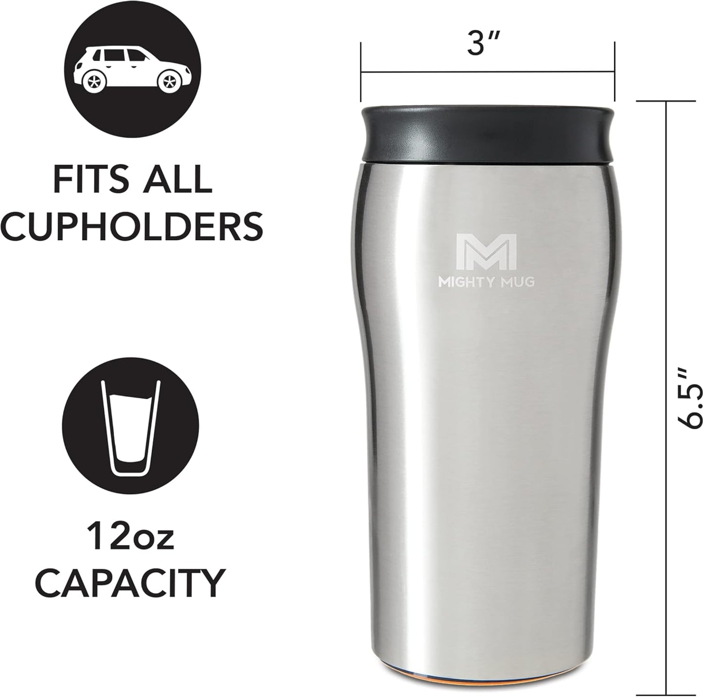 Mighty Mug | The Untippable Mug | Grips When Hit, Lifts for Sips | Insulated Stainless Steel Tumbler | Cupholder Friendly | Gifts for Women Men All | Leakproof | 6 Hour Hot / 24 Cold | 16oz | Teal