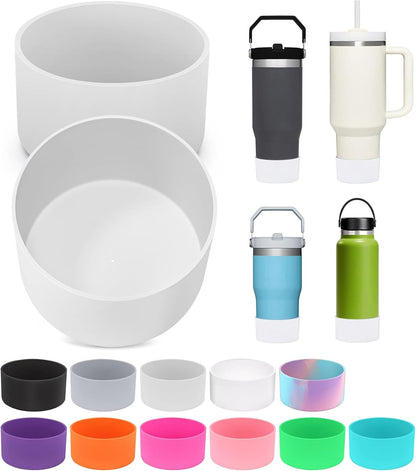PICcircuit 2PCS for Stanley Boot, Silicone Bottom for Quencher Adventure 40oz 30oz IceFlow 20oz 30oz Bottle&for Hydroflask Tumbler 12-24oz for Stanley Cup Accessories Avoid Scratches&Noise