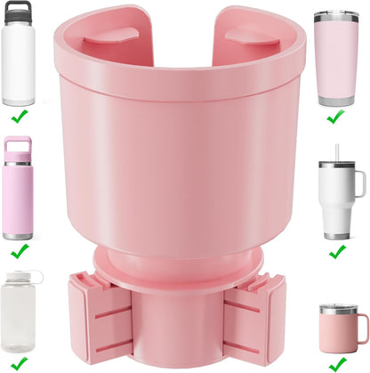 Upgraded Car Cup Holder Expander Adapter with Offset Adjustable Base, Compatible with Yeti 14/24/36/46oz Ramblers, Hydro Flasks 32/40oz, Other Large Bottles Mugs in 3.5"-4.0", 1 Pack