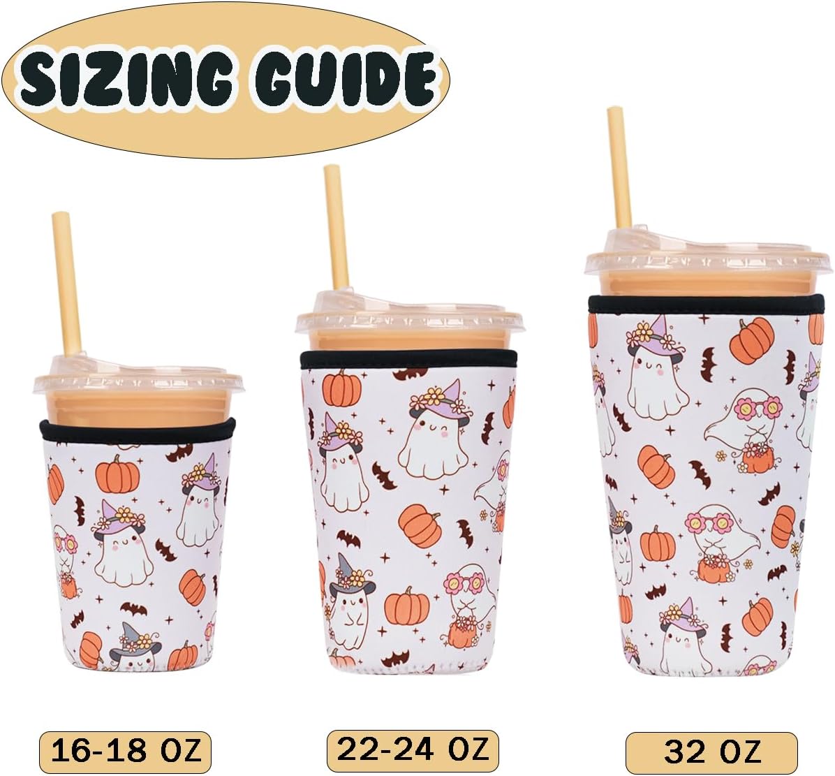 Reusable Insulated Neoprene Iced Coffee Cup Sleeve, Durable Drink Sleeve for Cold Beverages, Beverage Holder for Iced Coffee, Floral Checkers