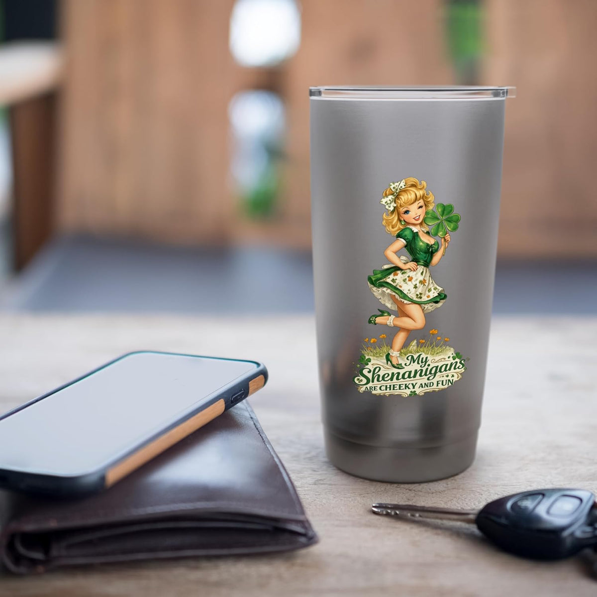 St Pats My Shenanigans Cheeky Fun Super Funny Trooper Stainless Steel Insulated Tumbler