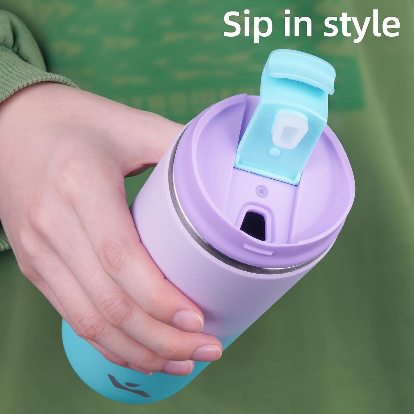 Konokyo Tumbler with Lid, 16 oz Travel Coffee Mug Double Wall Vacuum Stainless Steel Thermal Metal Cup Insulated Water Bottle,Navy Blue